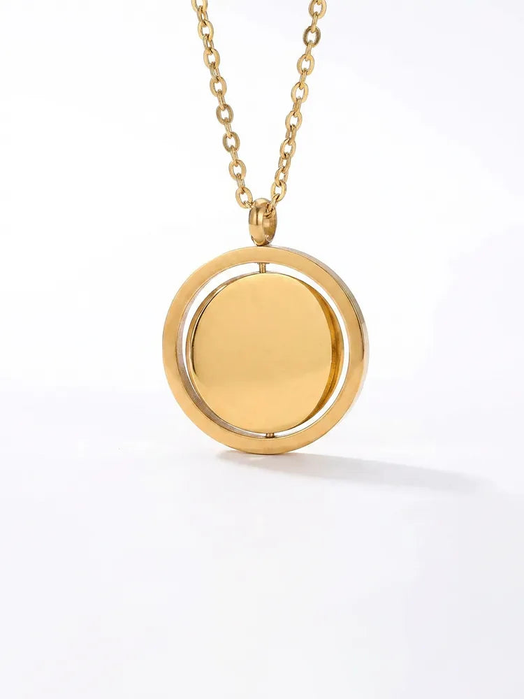 Rotating Stainless Steel Necklace – AI Agent Custom Engraved Pendant