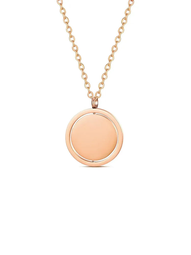 Rotating Stainless Steel Necklace – AI Agent Custom Engraved Pendant