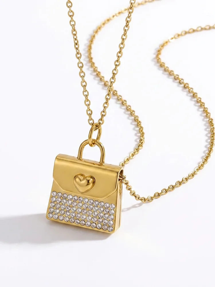 Hand Bag Stainless Steel Envelope Necklace – Custo - view 5