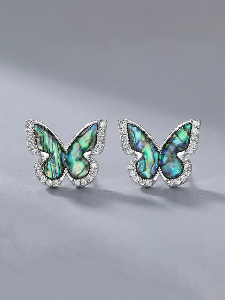 Deep blue mica-shell butterfly earrings — 18K Gold Plated Jewelry | Fairies Whisper