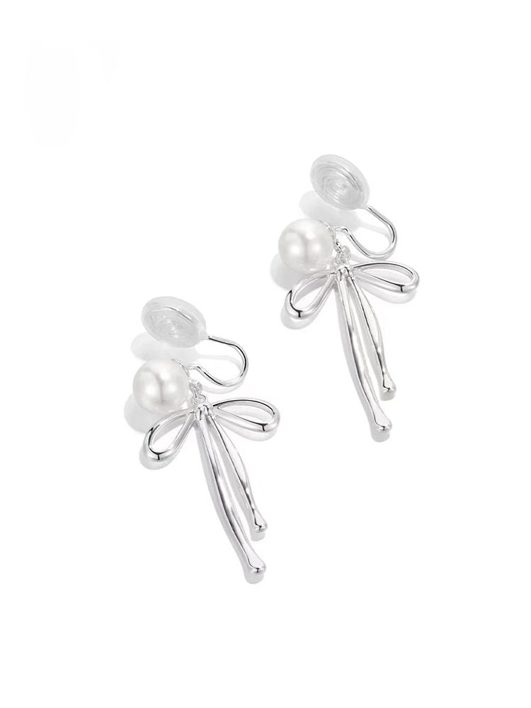 Elegant pearl tassel earrings Studs & Clip-On Earrings (No Piercing Required)