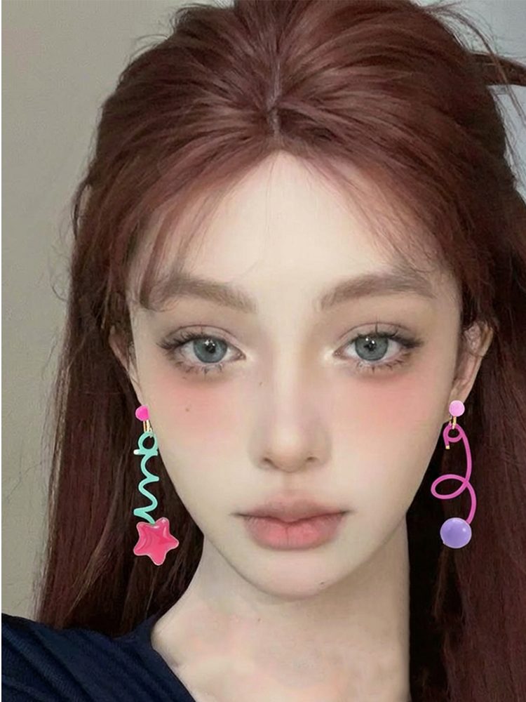 Colorful Candy Acrylic Drop Earrings Studs & Clip-On Earrings (No Piercing Required) Women