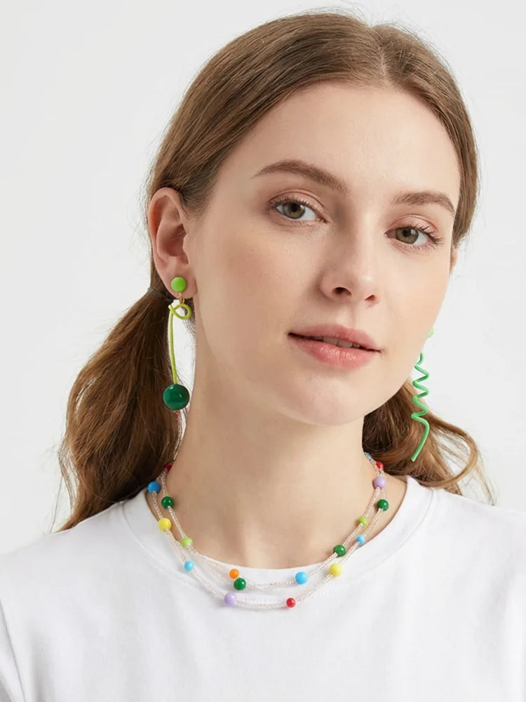 Colorful Candy Acrylic Drop Earrings Studs & Clip-On Earrings (No Piercing Required) Women
