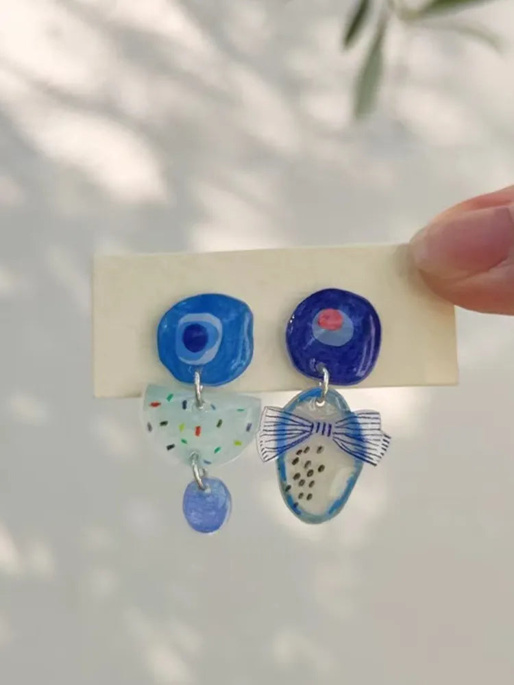 Designer Watercolor Hand-Painted Unique Original Studs & Cli — 18K Gold Plated Jewelry | Fairies Whisper
