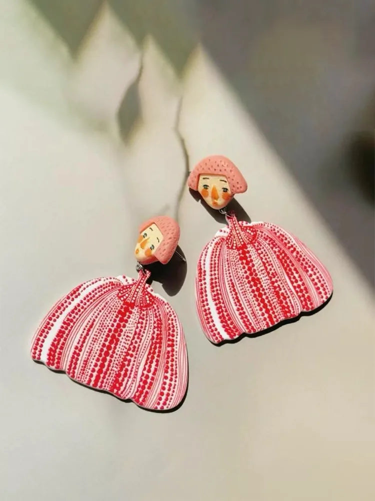 Spectrum Art Cartoon Pumpkin Studs & Clip-On Earrings (No Pi Detail View — Waterproof & Hypoallergenic