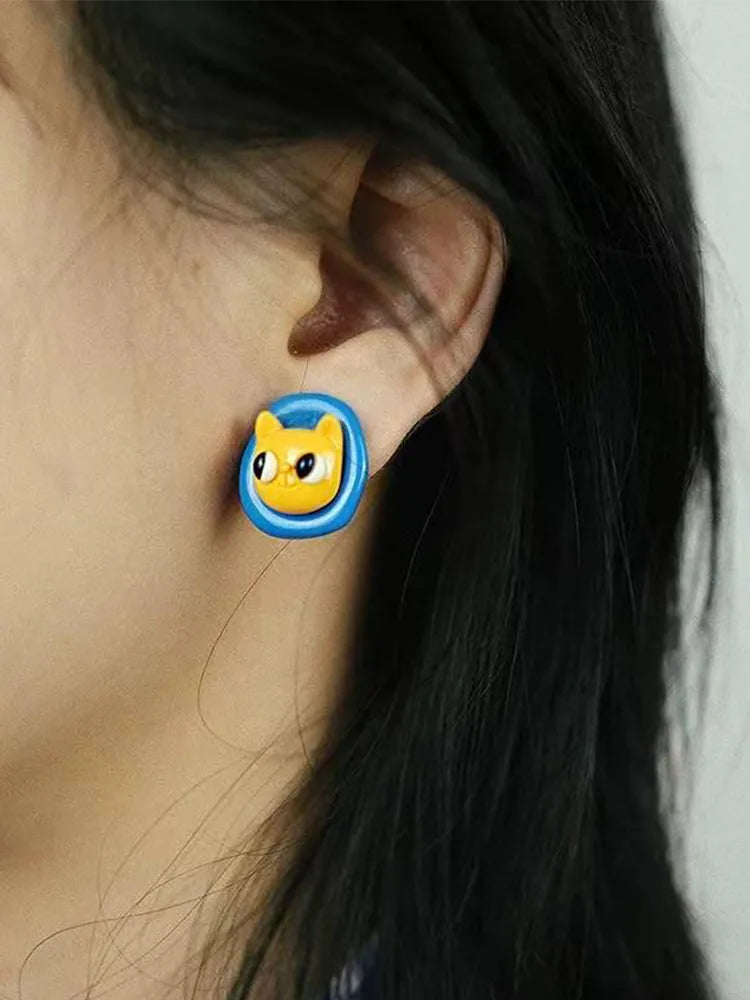 Colorful Cartoon Animal Earrings Elephant Bunny Fish