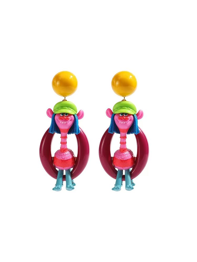 Cartoon Oversized Acrylic Vacation Studs & Clip-On Earrings — 18K Gold Plated Jewelry | Fairies Whisper