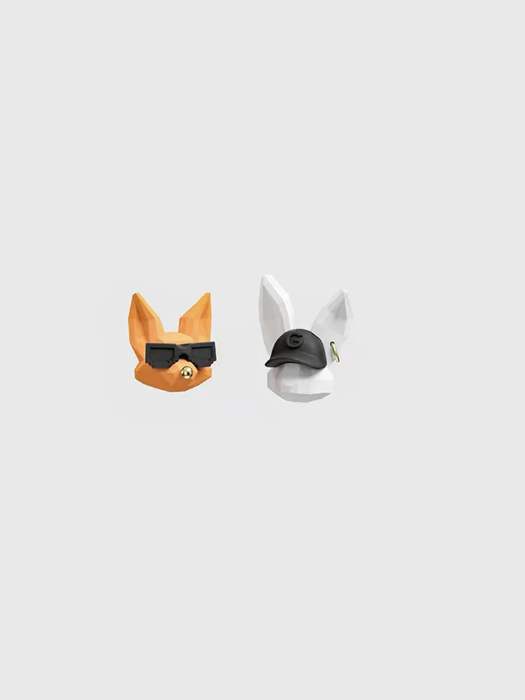 3D fox earrings / ear clips