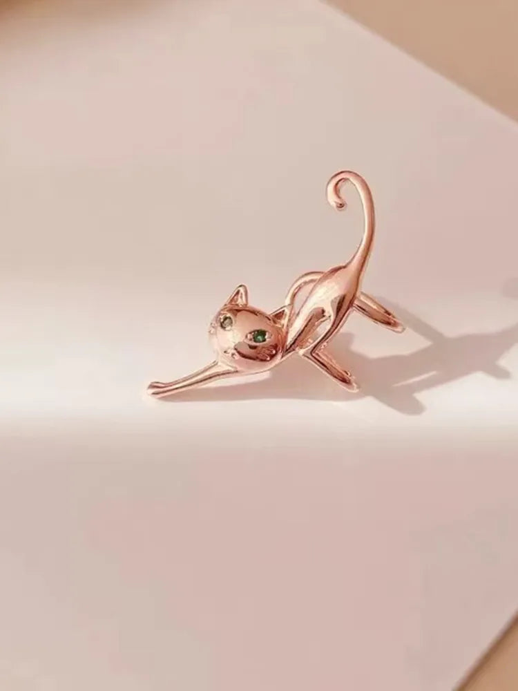 Black cat ear cuff unpierced One pice