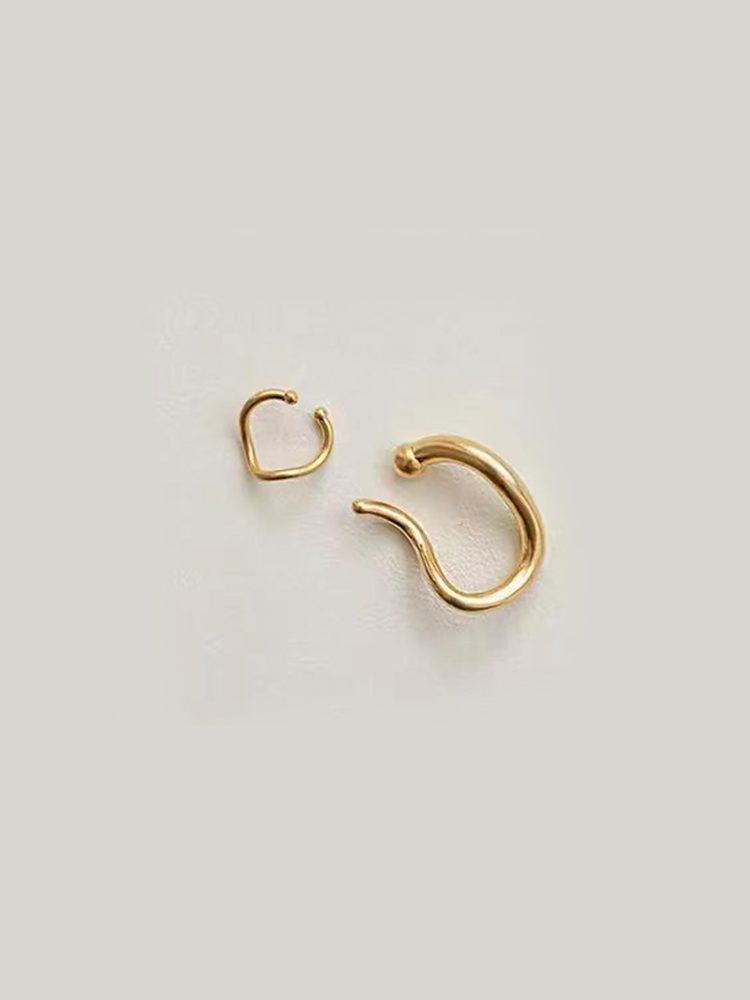 Modern Classic Stainless Steel Ear Cuff Earrings (Pair)