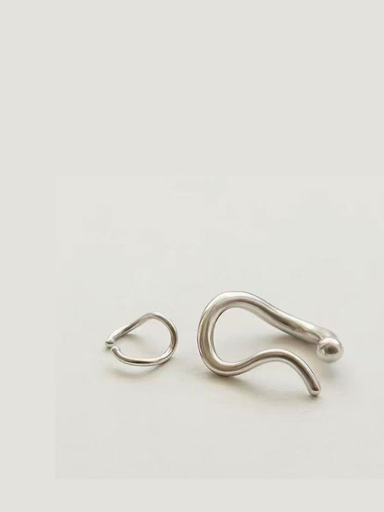 Modern Classic Stainless Steel Ear Cuff Earrings (Pair)