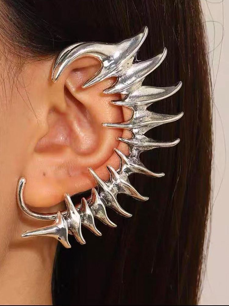 Gothic Skeleton Large Ear Wrap Earrings