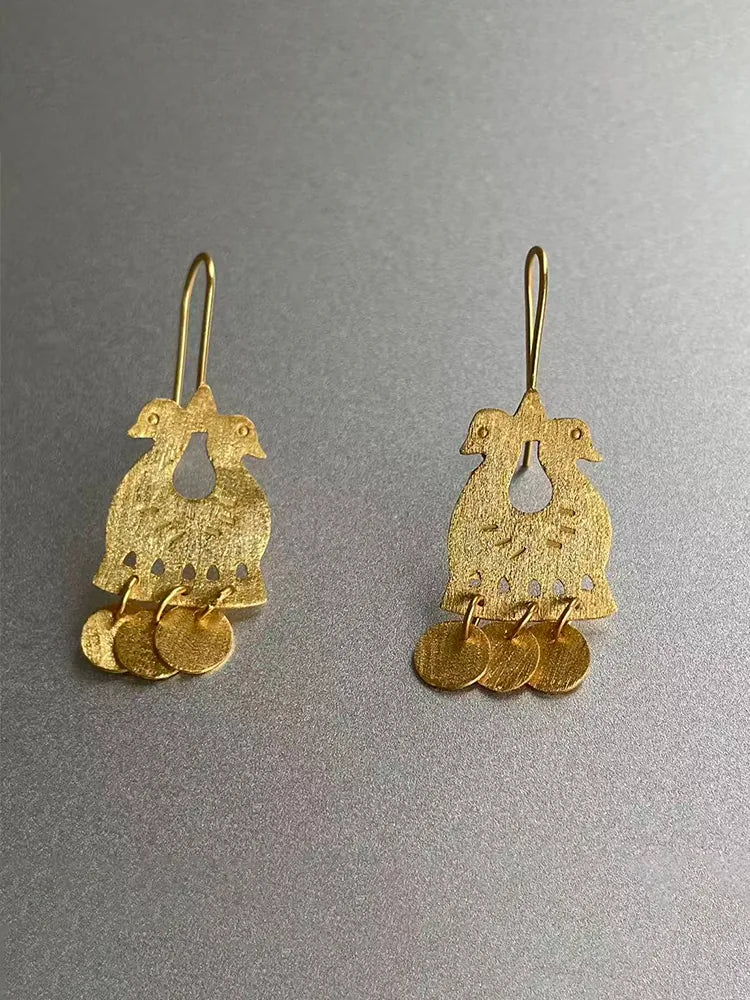 Gold Mythical Bird Earrings
