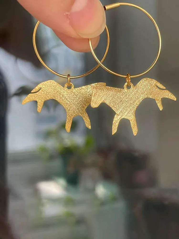 Gold Foil Pegasus Earrings