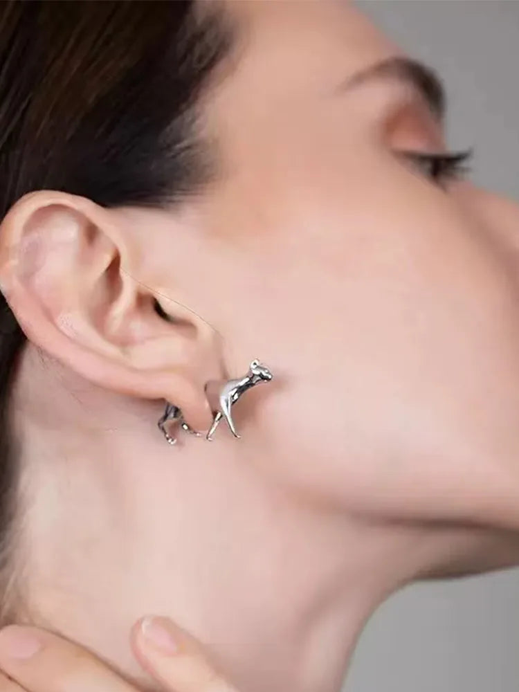 Unique Design Dog Stainless Steel Earrings