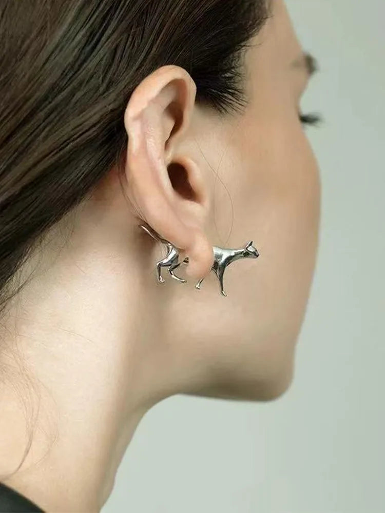 Unique Design Cat Stainless Steel Earrings