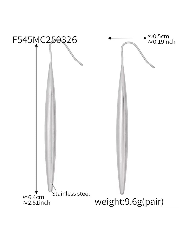 Stainless Steel Fishing Float Long Drop Earrings