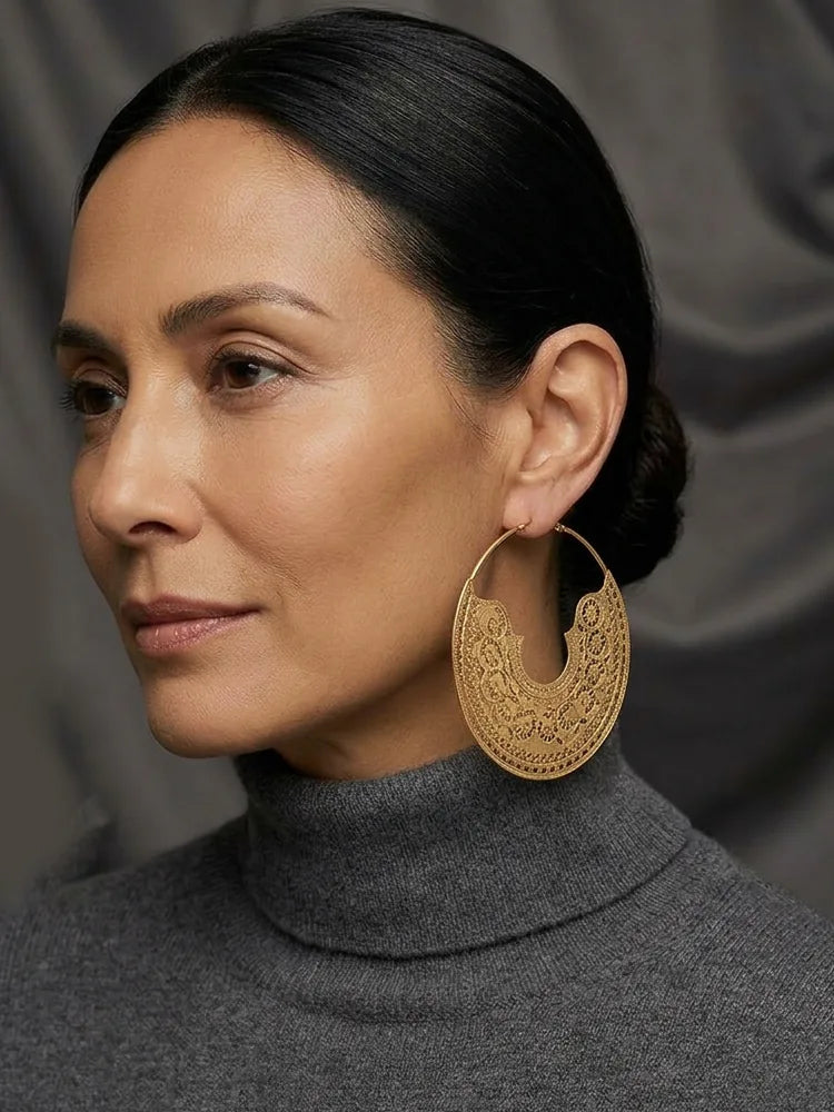 Oversized Gold Foil Drop Earrings