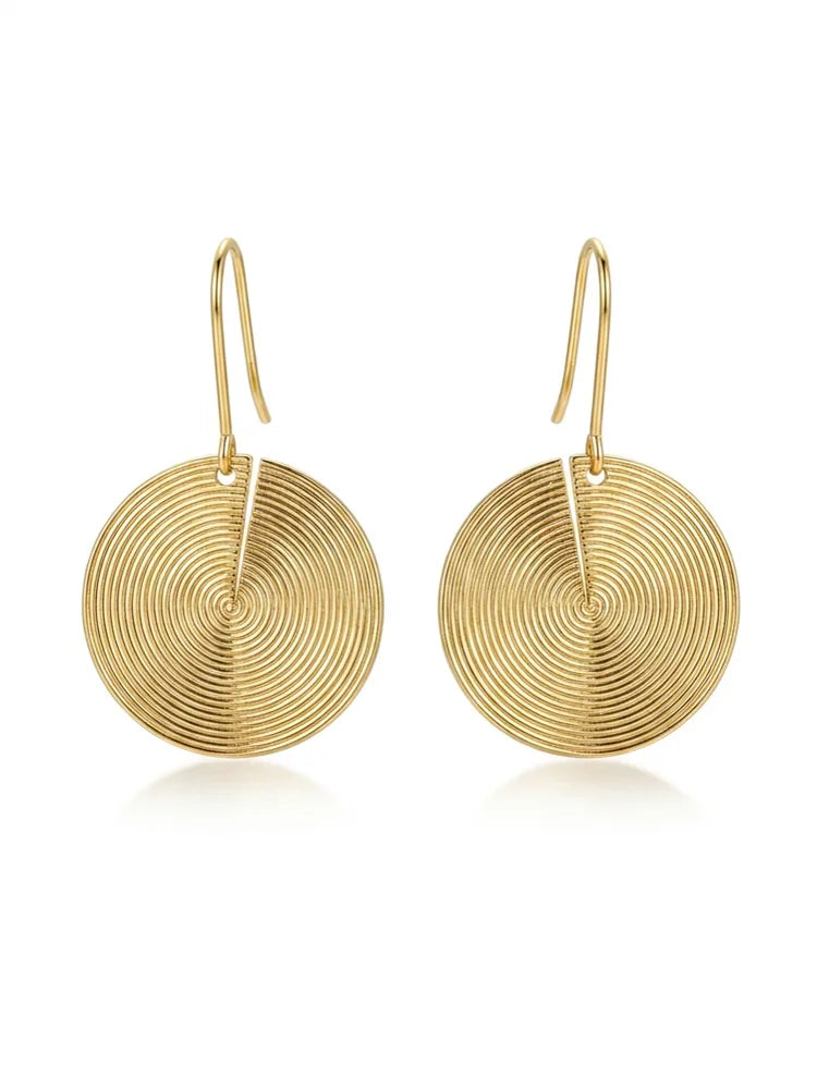 Gold African-Inspired Classic Round Earrings