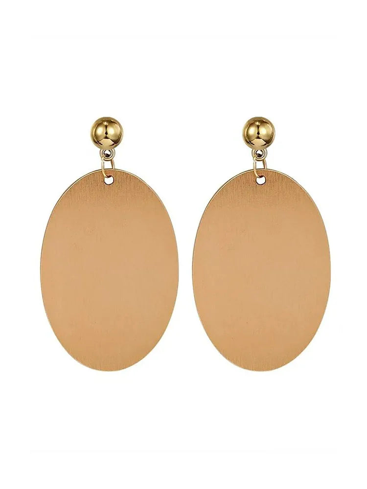 Modern Oversized Oval Stainless Steel Earrings