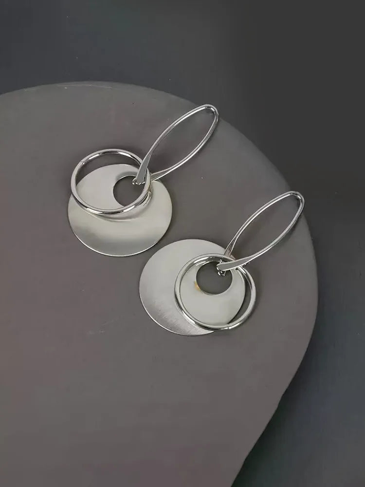 Modern Oversized Oval Stainless Steel Earrings