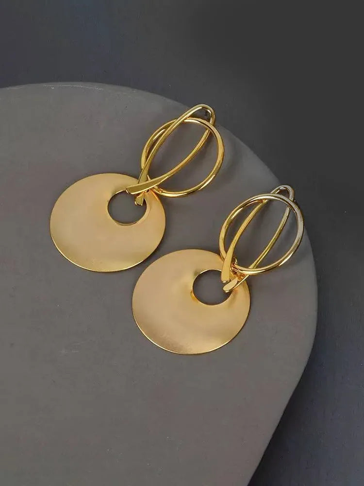 Modern Oversized Oval Stainless Steel Earrings
