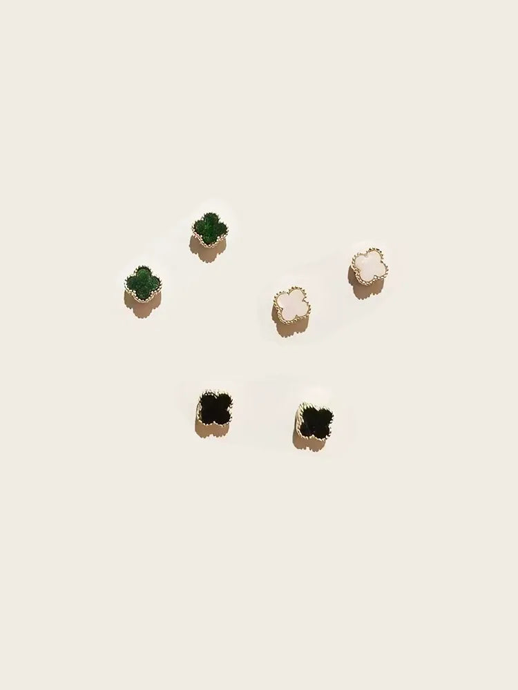 Modern Fashion Floral Magnetic 3 Pairs Earring