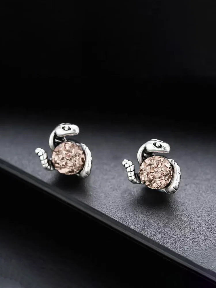Snake Zircon Magnetic Earrings (Stainless Steel, No Piercing)