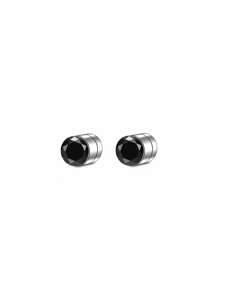 Black Zircon Magnetic Earrings (No Piercing Stainless Steel)