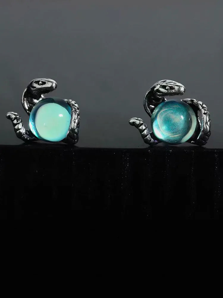 Snake Zircon Magnetic Earrings (Stainless Steel, No Piercing)