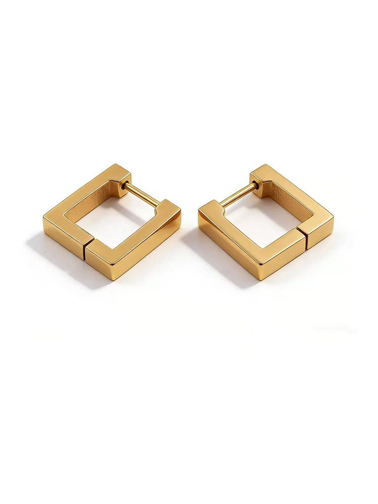 Square Minimal Engraved Earrings – Hypoallergenic Stainless Steel Custom Jewelry