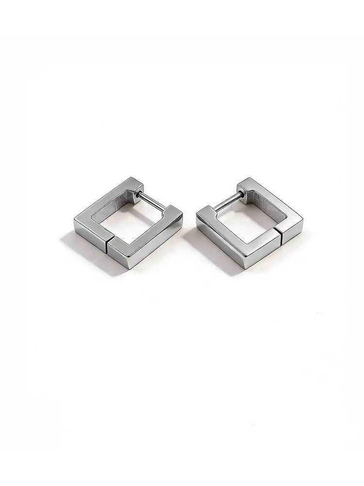 Square Minimal Engraved Earrings – Hypoallergenic Stainless Steel Custom Jewelry