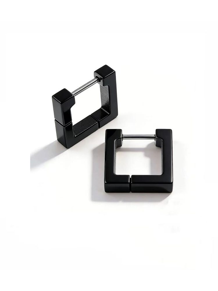 Square Minimal Engraved Earrings – Hypoallergenic Stainless Steel Custom Jewelry