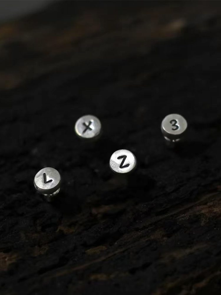 Vintage Minimal Stainless Steel Stud Earrings – Hypoallergenic Custom Initial Zodiac (Silver) 1 Pairs