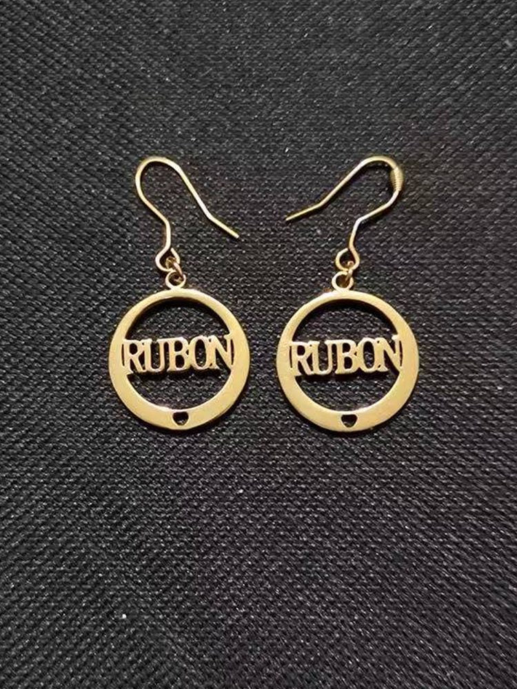Custom Stainless Steel Earrings – Personalized Name & Initial Jewelry