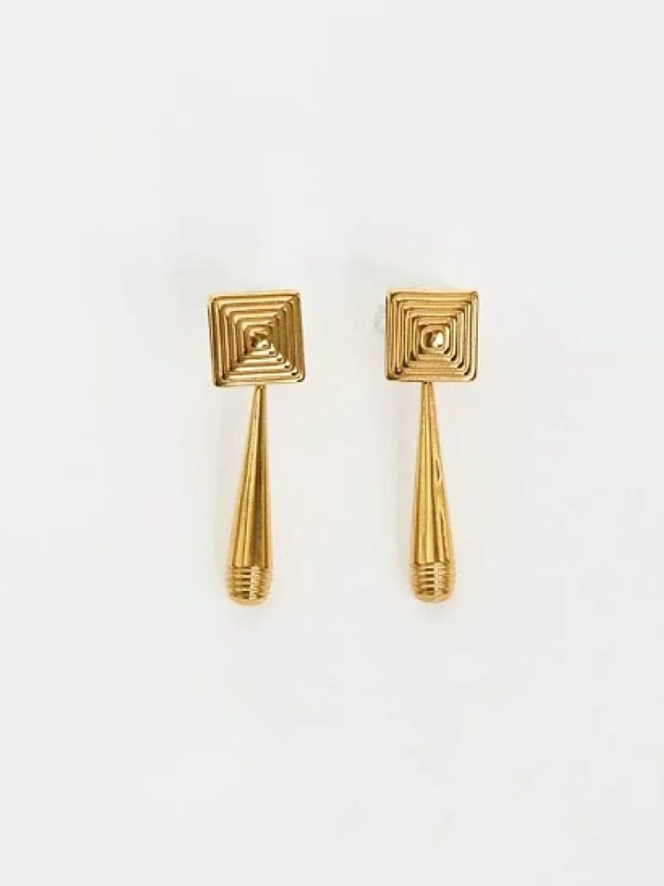 Stainless Steel Rivet Earrings – Egyptian Style Design Stud