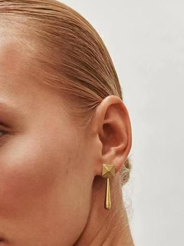 Stainless Steel Rivet Earrings – Egyptian Style Design Stud