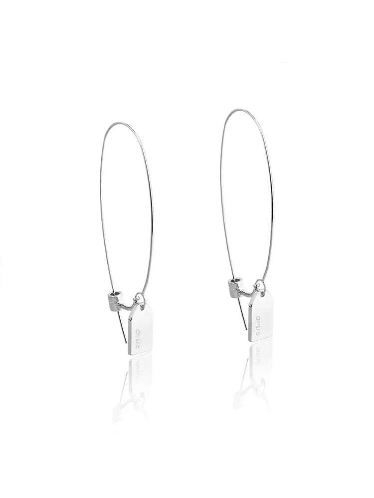 Tag Earrings – Stainless Steel Long Drop Design (2026 Fashion)