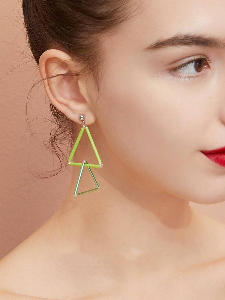 Pop Art Colorful Earrings – Summer Yellow & Green Edition Clip on