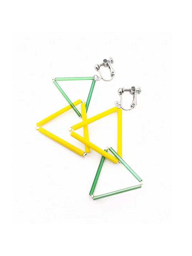 Pop Art Colorful Earrings – Summer Yellow & Green Edition Clip on