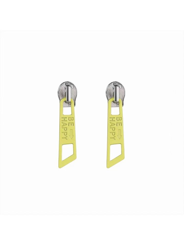 Pop Art Cool Zipper Earrings – Blue & Yellow Spring Edition Clip on