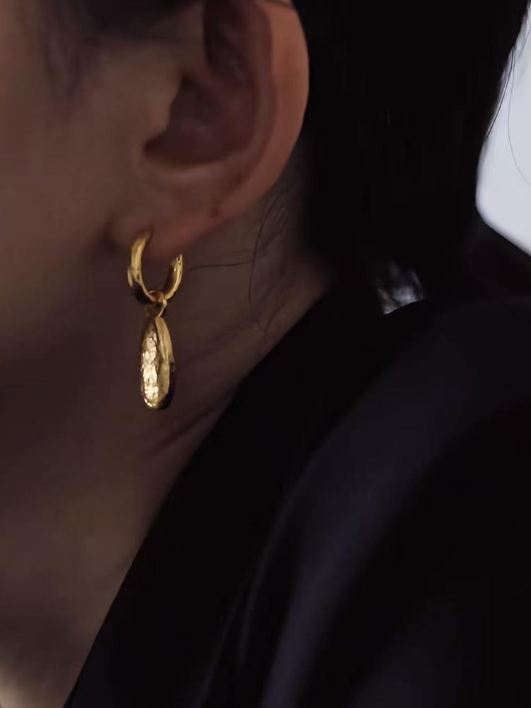 Handcrafted Stainless Steel Gold-Plated Earrings