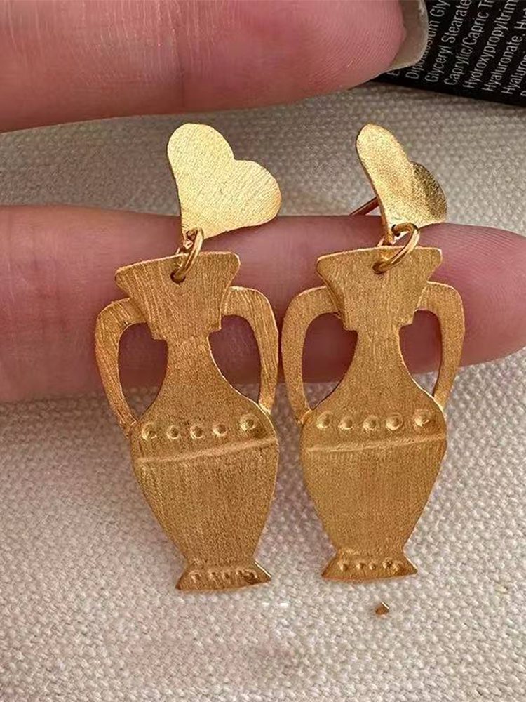 Vintage Vase-Inspired Earrings 18K Gold Plated