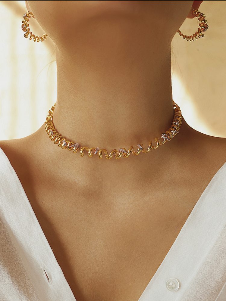 Gold Spaghetti Choker