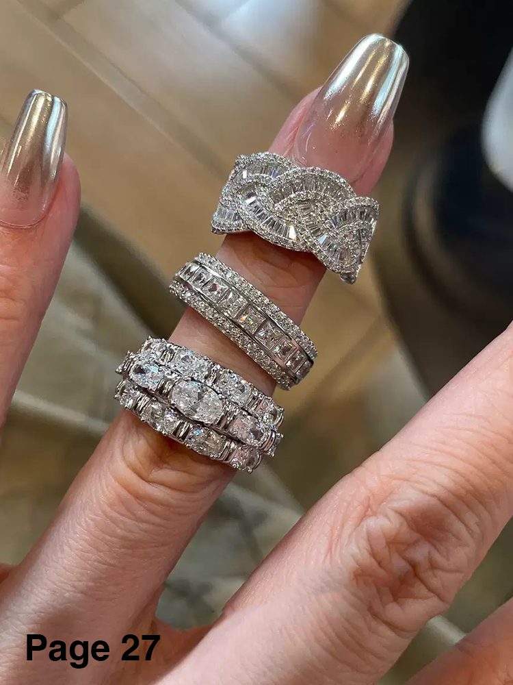 5-Piece Ring Set | Ring Box Stainless Steel Ring Zircon Silver 925