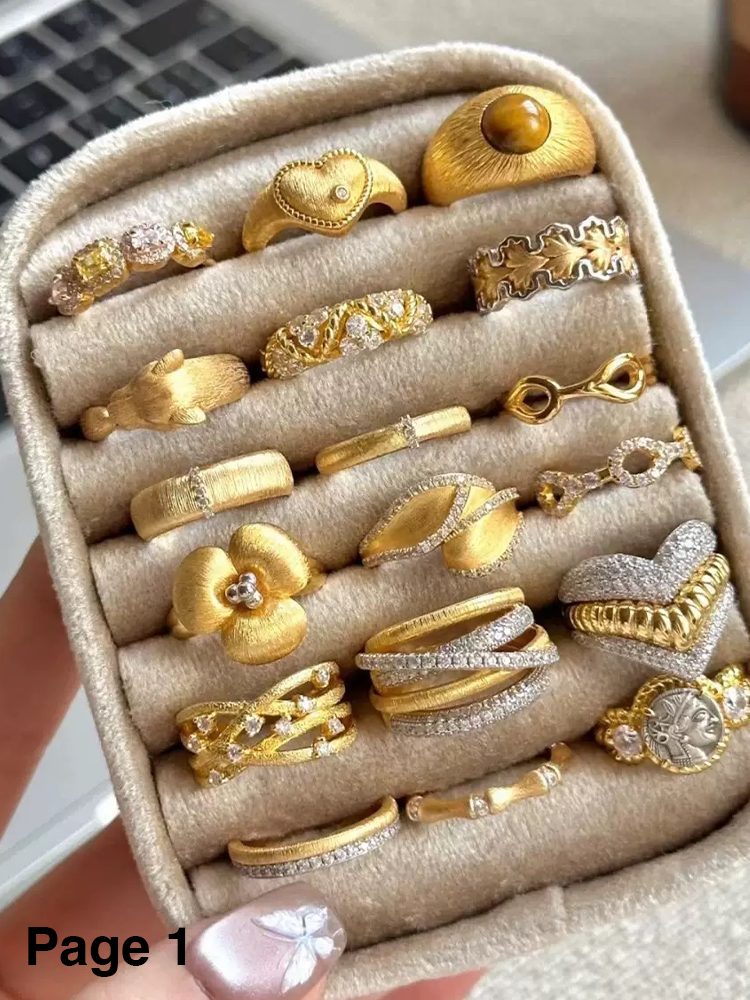 18K Gold Plated Stainless Steel Ring | Mystery Blind Box Gold Zircon
