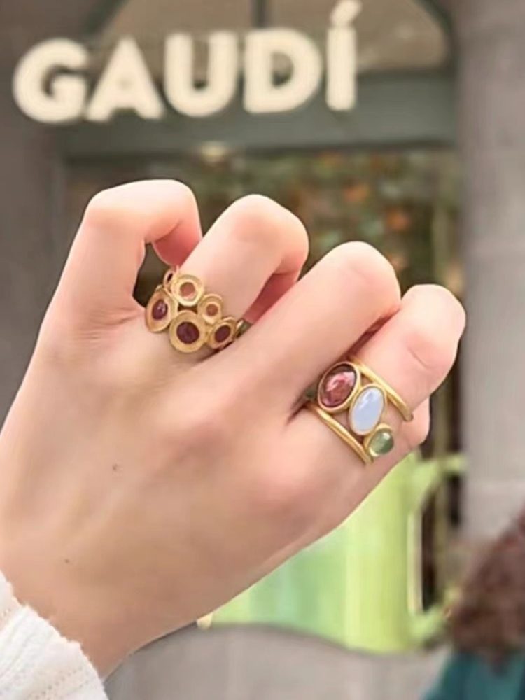 5-Piece Ring Set | Ring Box 18K Gold- plated Stainless