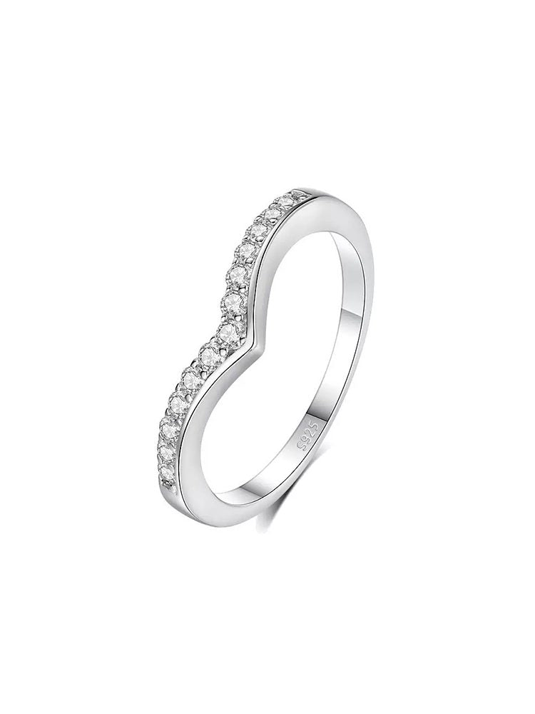 4-Piece Ring Set | Ring Box 925 Sterling Silver Moissanite Stackable Rings for Women | Elegant Layered