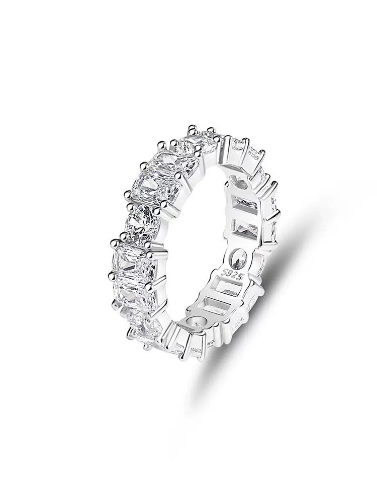 4-Piece Ring Set | Ring Box 925 Sterling Silver Moissanite Stackable Rings for Women | Elegant Layered