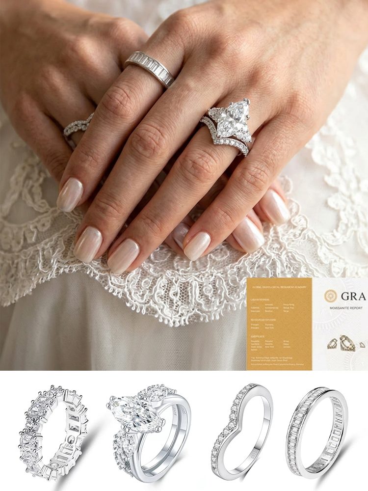 925 Sterling Silver Zircon Stackable Rings for Women | Elegant Layered Ring Set